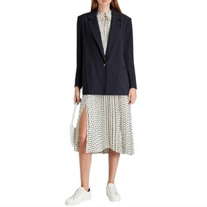 ba&sh Sella Twill Blazer, Size 8, Navy, NWT